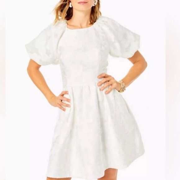 Lilly Pulitzer Dresses & Skirts - NWT Lilly Pulitzer Knoxlie Dress White Silk Blend Organza Size 4 *Flawed